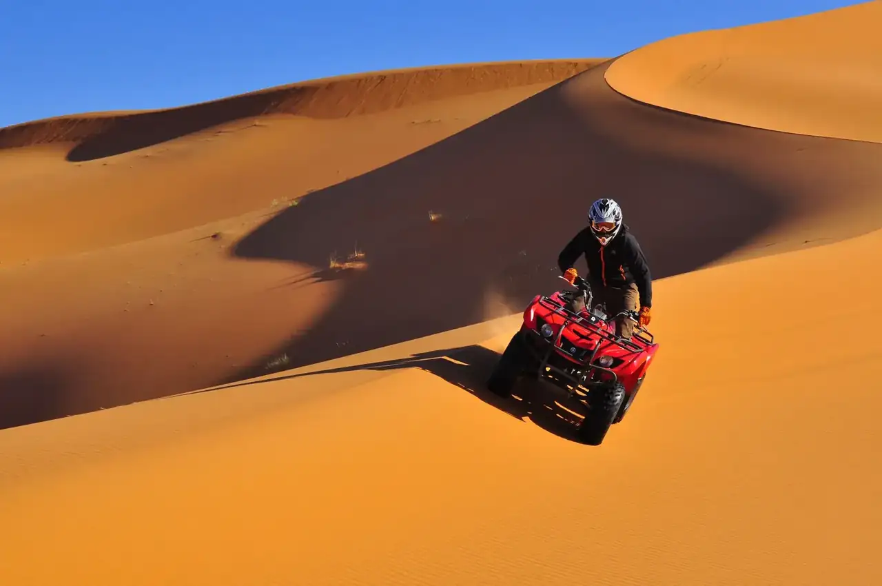 Golden dunes of Erg Chebbi near Merzouga at sunrise